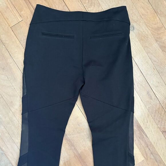 Rag & Bone Moto Leather Panel Ankle Zip Black Pants - Picture 4 of 12